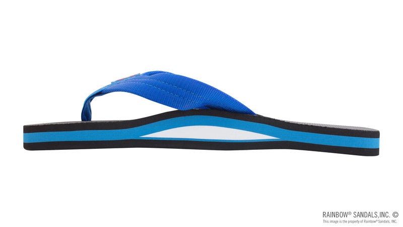 Rainbow Sandals Men's Blue/Black Single Layer Soft Top 1" EVA Rubber Filled Nylon Strap - Image 2